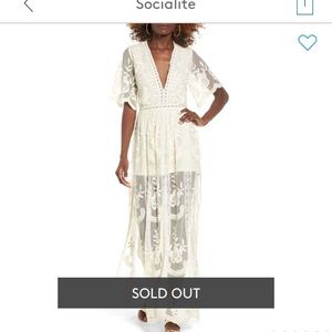 Cream Socialite Lace Overlay Romper Small